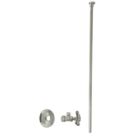Westbrass 3/8" x 20" Flat Head Toilet Supply Kit with Cross Handle Angle Valve, Satin Nickel D105KFHX-07